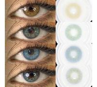 Shein Freshlady 1 par, 14.0-14.2mm, uso anual, Colección Sun Kissed, lentes cosméticos para ojos, lentes de círculo de estilo mixto natural, maquillaje de b