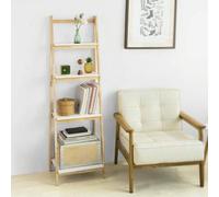 Shein FRG162-N Moderna Estantería Escalonada, Librería, Estantería de Pared, Estante de 4 Plegable Niveles, Estanteria Escalera 42 x 34 x 140 cm, ES Estante