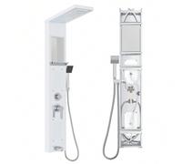Shein Froadp Panel de ducha de acero inoxidable Columna de ducha 5 funciones Ducha de lluvia Ducha en cascada Boquillas de masaje Ducha de mano Grifo de duc