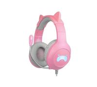 Shein FRTEC - Auriculares Gaming Headset TANOOKI Rosa con Orejas de Gato Desmontable Cable y Luz LED RGB para PS5, PS4, Xbox Series, X|S, Xbox One, Nintendo