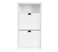 Shein FSR87-K-W Zapatero con 2 Puertas Abatibles Zapatero Estrecho Organizador para Zapatos Blanco 60 x 24 x 110 cm ES Zapatero Zapatero Entrada Recibidor Z