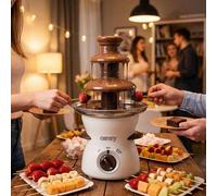 Shein Fuente de chocolate, Fuente de fondue de chocolate, Fuente de derretido de chocolate - Capacidad de 500ml, 3 niveles, Partes desmontables, Ajustes de