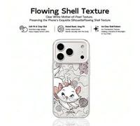 Shein Funda acrílica con estampado de conchas marinas y la imagen de Marie Cat de Disney's Adventures in Pink. Dulce, elegante y con un toque de arrogancia,