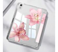 Shein Funda básica con elementos florales rosas, Funda protectora de hibisco rosa, compatible con iPad Air 4/5 10.9", compatible con iPad 7/8/9 10.2", compa