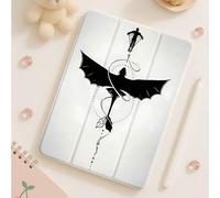 Shein Funda básica de silicona con diseño de dragón negro y blanco, con soporte antichoque y ranura para bolígrafo, adecuada para Galaxy Tab A8 10.5, S6 Lit