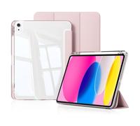 Shein Funda básica de unicolor rosa para tableta Apple con soporte para lápiz, compatible con iPad, soporte para múltiples ángulos de plegado, función de ac