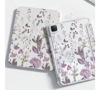Shein Funda con tapa con elemento floral lindo, cubierta trasera de acrílico cristal transparente resistente a golpes, compatible con iPad 7th, 8th (10.2 pu
