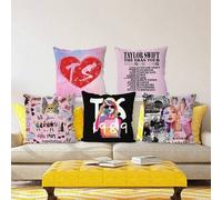 Shein Funda de adorno para sofá de la gira Eras de Taylor Swift, funda de cojín exclusiva para decoración del hogar de Swifties, 5 estilos opcionales con te