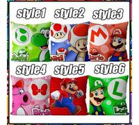 Shein Funda de almohada con estampado de Super Mario, funda de almohada de cumpleaños, decoración de fiesta para mesa y silla, funda de almohada y cojín