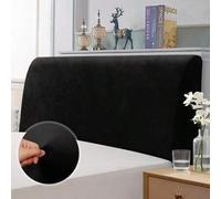 Shein Funda de cabecero de terciopelo para cama King, protector elástico de cabecero apto para cama King/doble, funda de cabecero blanca