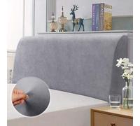 Shein Funda de cabecero de terciopelo para cama King, protector elástico de cabecero apto para cama King/doble, funda de cabecero blanca