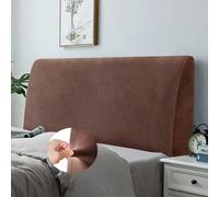 Shein Funda de cabecero de terciopelo para cama King, protector elástico de cabecero apto para cama King/doble, funda de cabecero blanca