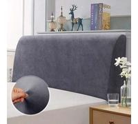 Shein Funda de cabecero de terciopelo para cama King, protector elástico de cabecero apto para cama King/doble, funda de cabecero blanca