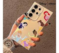 Shein Funda de espejo de teléfono del grupo de princesas Disney de MINISO, colección de personajes clásicos para Samsung S26 Ultra/S26 Edge/S26 Plus/S26/S25