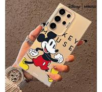 Shein Funda de espejo para teléfono MINISO Disney Mickey Mouse "MICKEY MOUSE", con diseño de pose caminando, para Samsung S26 Ultra/S26 Edge/S26 Plus/S26/S2