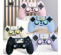 Shein Funda de silicona con diseño de dibujos animados lindos para control de PS 4 de DATA FROG, estuche protector suave con agarres para pulgares y pegatin