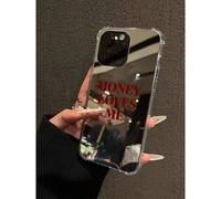 Shein Funda de silicona líquida para teléfono móvil con patrón de eslogan "Money Love Me", protección de Body completo, a prueba de golpes y caídas, de TPU