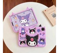 Shein Funda de silicona suave 3D con diseño de Hello Kitty y Kuromi, compatible con iPad 10/11th/56789th/Mini/Air/Pro y Galaxy Tab A8 A9+, para niños, niñas