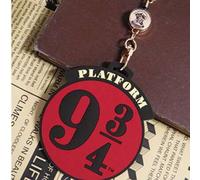 Shein Funda de tarjeta de la Plataforma 9¾ de Harry Potter con cordón retráctil y llavero de metal, estuche de identificación de silicona para tarjetas de t