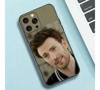 Shein Funda de teléfono C-Chris E-Evans para iPhone 16e, 16, 15, 14, 13, 12, 11, Pro, X, XS, Max, XR, Plus, Mini, de color negro suave