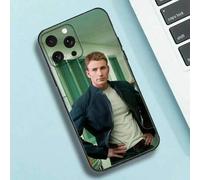 Shein Funda de teléfono C-Chris E-Evans para iPhone 16e, 16, 15, 14, 13, 12, 11, Pro, X, XS, Max, XR, Plus, Mini, de color negro suave