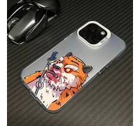 Shein Funda de teléfono con diseño de anime - Patrón de guerrero tigre, adecuada para iPhone 16ProMax 16Pro 16Plus 16 15ProMax 15Pro 15Plus 15 14ProMax 1