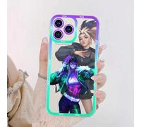 Shein Funda de teléfono compatible con LOL-KDA Ahri Akali Kaisa para iPhone 11, 12, Mini, 13, 14, Pro, Pro Max - Carcasa transparente compatible con iPhone