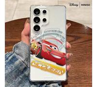 Shein Funda de teléfono con diseño de carreras Rusteze de Disney Cars Lightning McQueen, transparente, magnética y a prueba de golpes, adecuada para Samsung