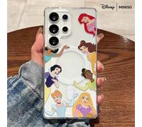 Shein Funda de teléfono con diseño de olas del grupo de princesas de Disney, transparente y magnética, a prueba de golpes, adecuada para Samsung S26 Ultra/S
