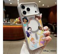 Shein Funda de teléfono con diseño de olas del grupo de princesas Disney, transparente y magnética, a prueba de golpes, adecuada para iPhone 17 Pro Max/17 P