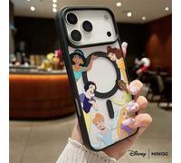 Shein Funda de teléfono con diseño de olas del grupo de princesas Disney, transparente y magnética, a prueba de golpes, adecuada para iPhone 17 Pro Max/17 P
