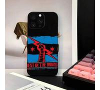 Shein Funda de teléfono con el logo de WWE CM P-Punk en negro para iPhone 17, 16, 15, 14, 13, 12, 11 Pro Max Plus Mini, funda suave de TPU como regalo, comp