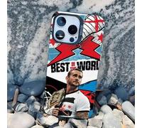 Shein Funda de teléfono con el logotipo de WWE CM P-Punk, compatible con IMD colorido plateado, funda suave adecuada para iPhone 17, 16, 15, 14, 13, 12, 11,