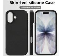 Shein Funda de teléfono de silicona de color negro sólido compatible con Samsung Galaxy S25 Ultra y 13/16 Pro Max/11, se ajusta a los modelos A06/A16/A26/A3