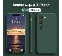 Shein Funda de teléfono de silicona líquida de unicolor compatible con Samsung Galaxy S25 Ultra y 13/16 Pro Max/11, resistente al agua, a los golpes, a las