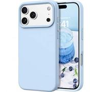 Shein Funda de teléfono de silicona líquida TPU de unicolor y minimalista en azul, compatible con los últimos modelos de 17/Air/17Pro/17ProMax, también se a