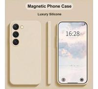 Shein Funda de teléfono de silicona sólida de color compatible con Samsung Galaxy S25 Ultra y 13/16 Pro Max/11, impermeable, a prueba de golpes, anti-caídas