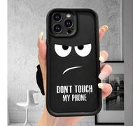 Shein Funda de teléfono de silicona suave a prueba de golpes, resistente al agua y a los arañazos, con un diseño sencillo y la impresión "No toques mi teléf
