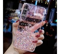 Shein Funda de teléfono de silicona suave con lentejuelas con forma de estrella, compatible con Samsung Galaxy A17, A07, A14, A15, A16 5G, A26, A36, A56, A5