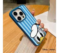 Shein Funda de teléfono magnética transparente con rayas rosas de Daisy Duck de Disney, linda funda con lazo para iPhone 17/17 Pro/17 Pro Max/17 Air/16/15/1