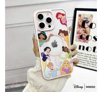 Shein Funda de teléfono magnética transparente del grupo de princesas Disney de MINISO, colección de personajes clásicos para iPhone 17/17 Pro/17 Pro Max/17