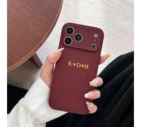 Shein Funda de teléfono personalizada con letra, relieve 3D en lámina de oro, compatible con iPhone 17/16/15/14/13/12/11 Pro Max y series Plus, diseño textu