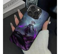 Shein Funda de teléfono plateada a prueba de golpes compatible con LOL-L A-Akali KDA Game para 16/15/14/13/12/11 Pro Max Plus - Compatible con 17 Case, 17 P