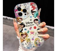 Shein Funda de teléfono transparente con borde ondulado de Princesas Disney, compatible con iPhone 17 Pro Max, 17, 16 Pro Max, 15 Pro Max, 16 Pro Max, 14, 1