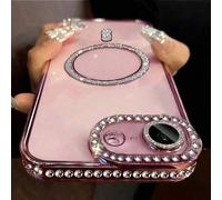Shein Funda de teléfono transparente con diamantes Gitter, compatible con iPhone 17 Pro Max, 16, 15, 14, 13, 12, 11, Pro 14 Plus, 17 E, compatible con carga
