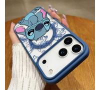 Shein Funda de teléfono transparente con imán y estampado de dibujos animados de Stitch. Cubierta acrílica lujosa y resistente a los golpes para iPhone 17 P