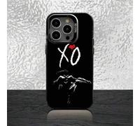 Shein Funda de teléfono XO The W-Weeknd compatible con iPhone 16, 15, 14, 13, 12, 11, Pro, XS, Max, Plus, Mini, SE, negra mate a prueba de golpes, compatibl