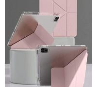 Shein Funda de unicolor básica Estuche acrílico transparente rosa compatible con iPad Air 11 13 M2 2025 M3 con soporte plegable en forma de Y de varios ángu