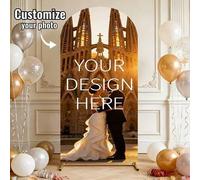 Shein Funda decorativa de arco de tela personalizable, adecuada para bodas, cumpleaños y eventos, se ajusta a la parte superior redonda, disponible en tamañ