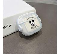 Shein Funda para AirPods Disney Mickey Mouse "Haz lo que te haga feliz" inspiradora, linda y transparente, a prueba de golpes con soporte giratorio, compati